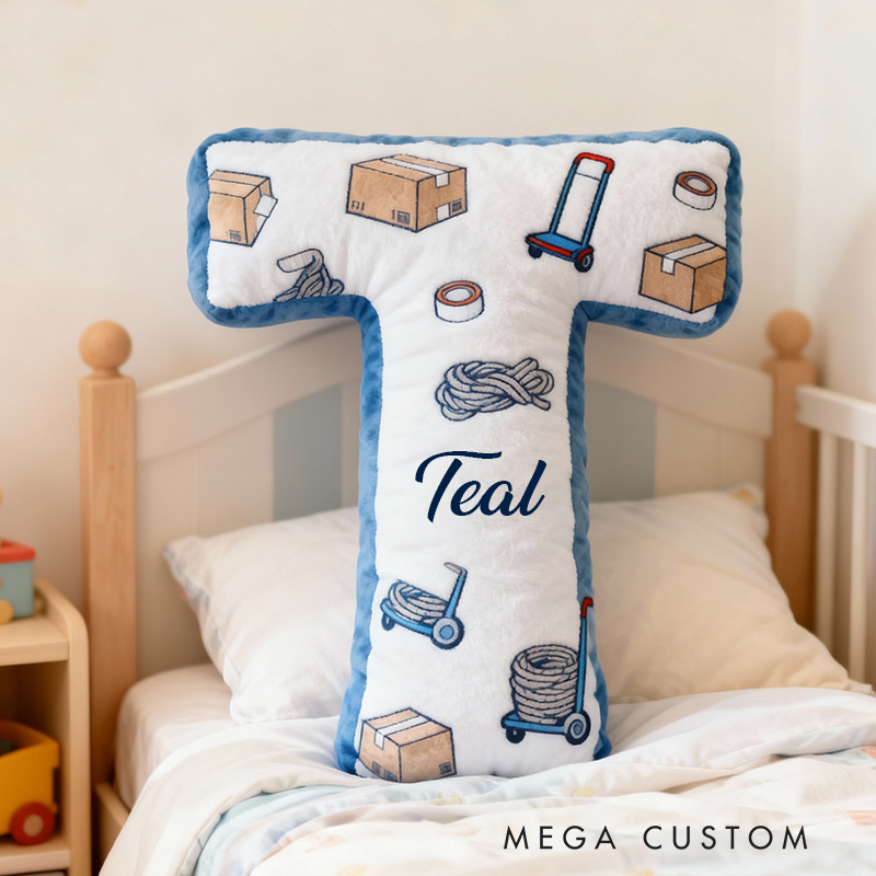 Personalized Letter Pillow Custom Name Design Moving Theme Soft Plush Cushion for Kids Room Decor Unique Gift for Children Housewarming Gifts