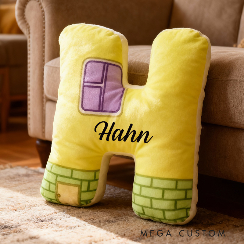 Personalized Letter Pillow Housewarming Pillow Graphic 3D Print Custom Name Cozy Home Decor Christmas Gifts New Home Gift