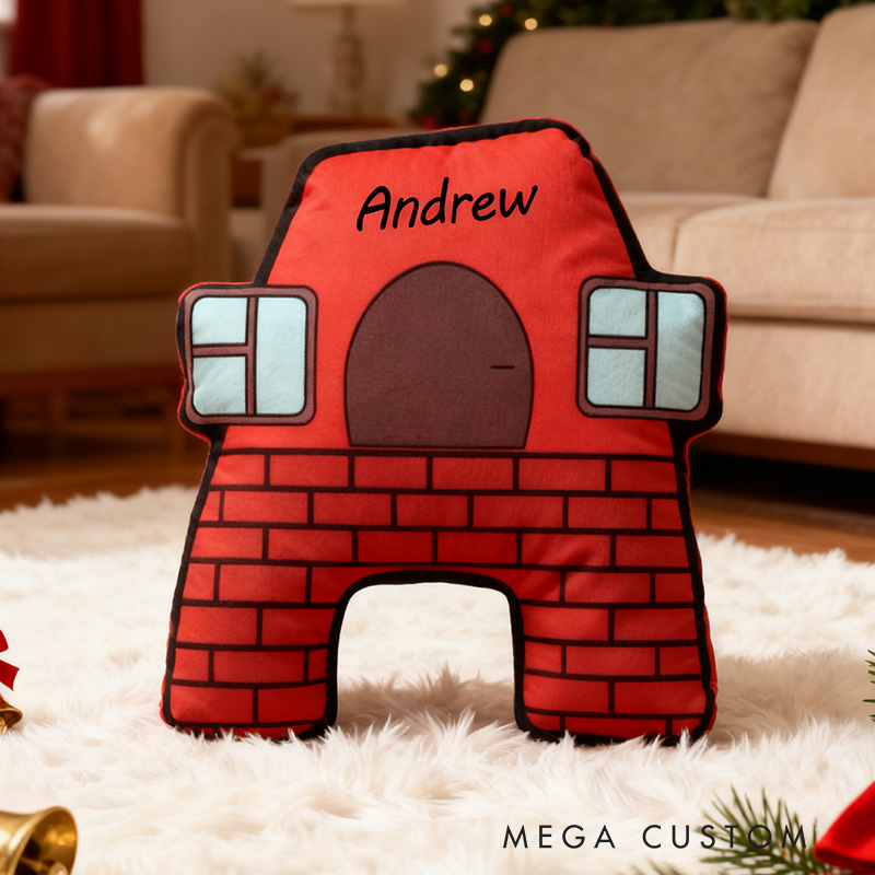 Personalized Letter Housewarming Pillow Graphic 3D Print Custom Name Cozy Home Decor with Festive Purple House Soft Accent Cushion New Home Gift