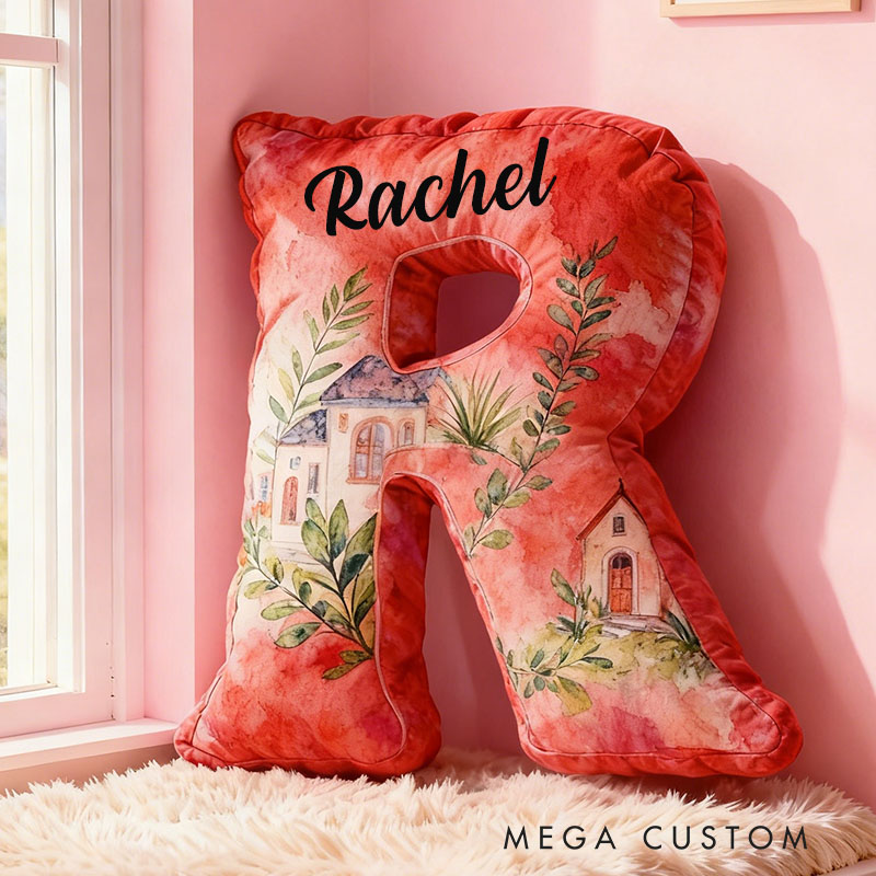 [Copy]Personalized Letter Pillow Custom Name Fun Celebration Decor with Balloons and Gift Design Soft Graphic 3D Print Birthday Gift Housewarming Gift