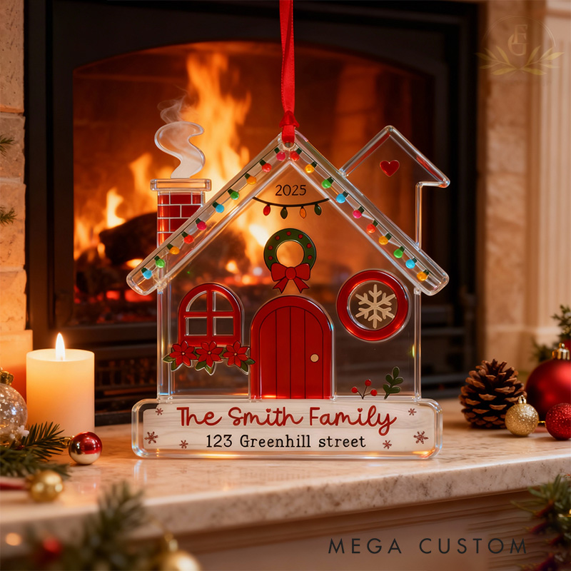 Personalized New Home Ornament Our First Christmas in New Home Ornament New House Ornament New Home Gift Newlywed Gift Family Ornament