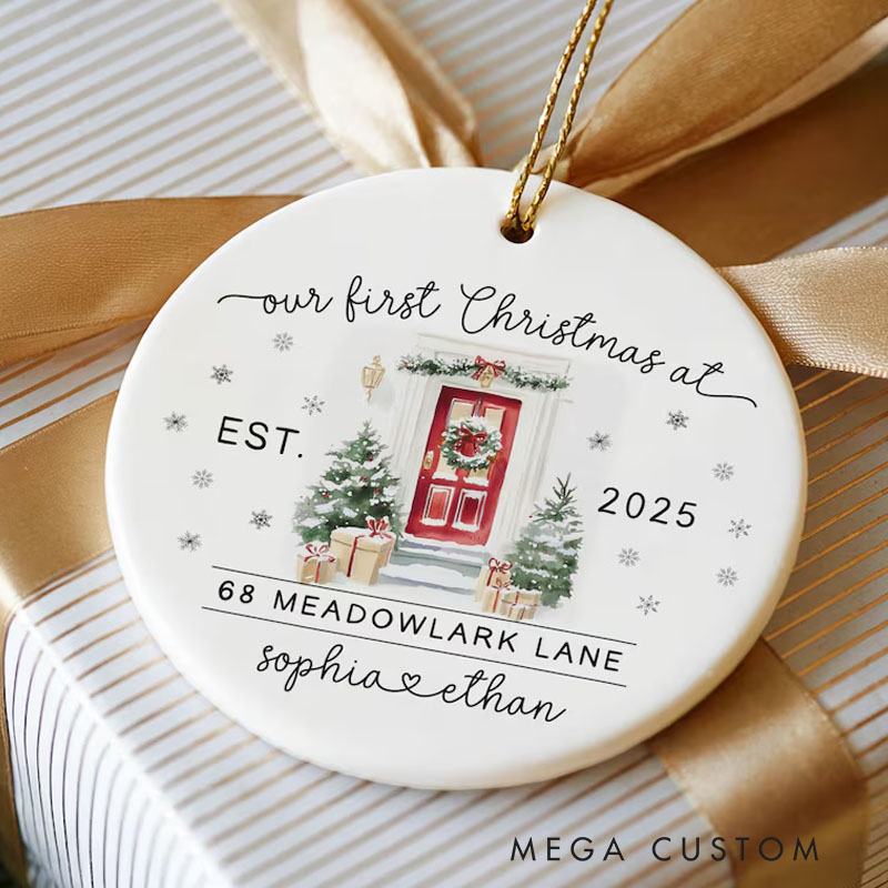Personalized New House Ornament First Christmas Home Ornament Custom New Home Christmas Ornament Our First House Christmas Keepsake