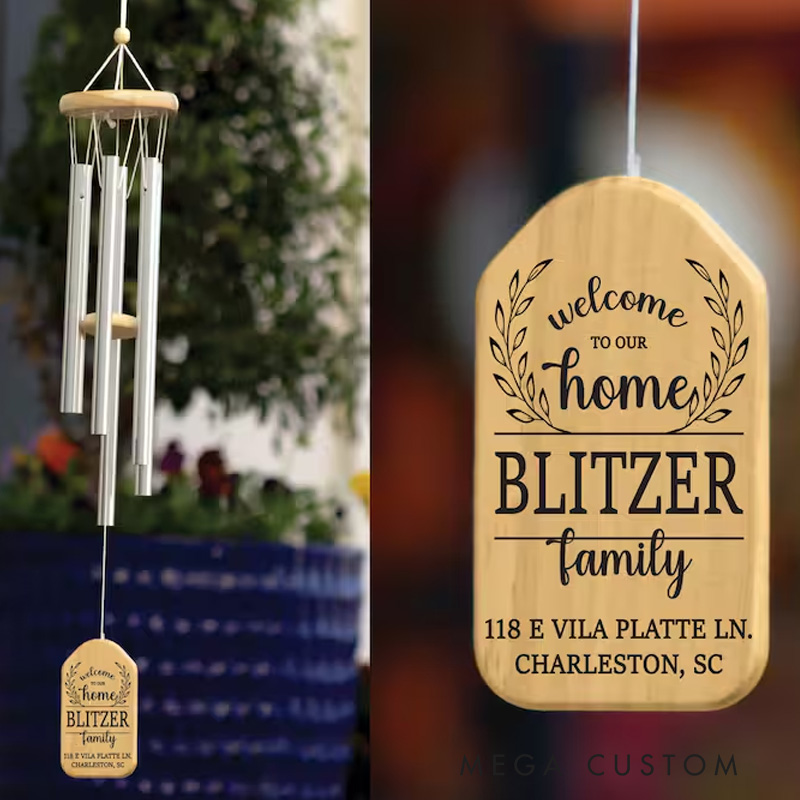 Personalized Welcome To Our Home Wind Chime Housewarming Wind Chime Housewarming Gifts New Home Gifts