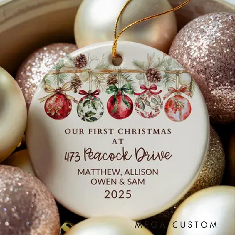 Personalized Our First Christmas in Our New Home Ornament Our First Christmas at Ornament Christmas New Home Gift for New Homeowner Address