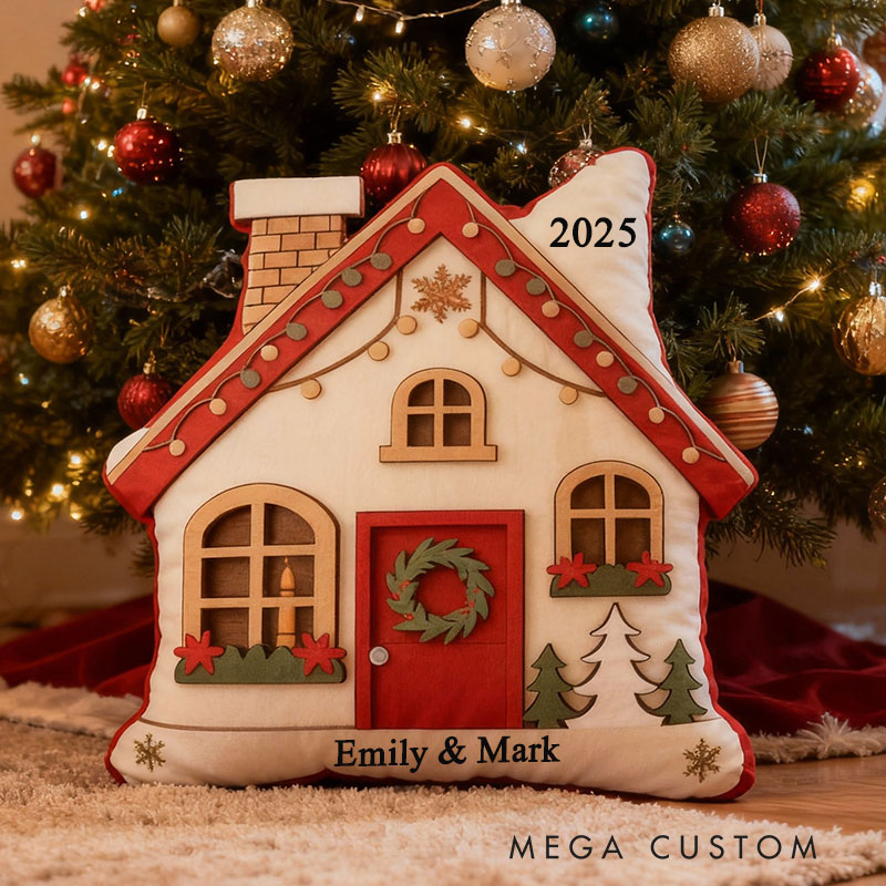 Personalized Christmas House Pillow with Festive Design Cozy Home Decor Featuring Graphic 3D Print Soft Cushion for Holiday Season Perfect Gift