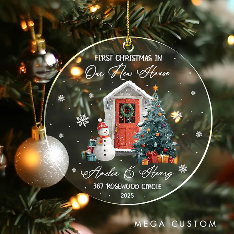 Personalized New Home Christmas Ornament Our First Christmas in New Home Acrylic Ornament First Home Christmas Ornament Newlywed Gift