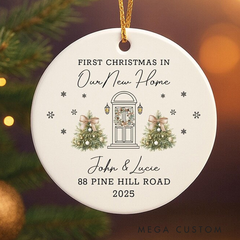 Personalized First Christmas In Our New Home Ornament New Home Celebration Christmas Ornament Custom New Home Keepsake
