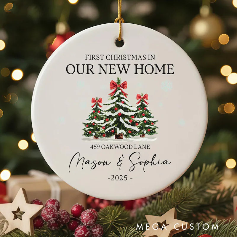 Personalized First Christmas in Our New Home Christmas Ornaments Our New House Ornament New Home Keepsake Gift Housewarming Bauble Gift