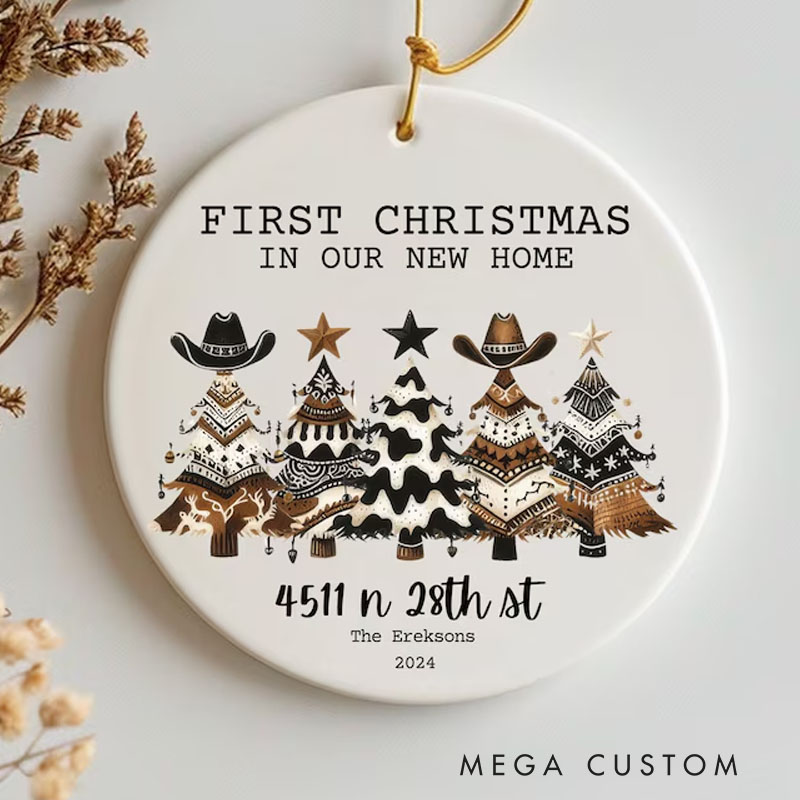 Personalized New Home Christmas Ornament Cowboy Hat Tree First Home Keepsake
