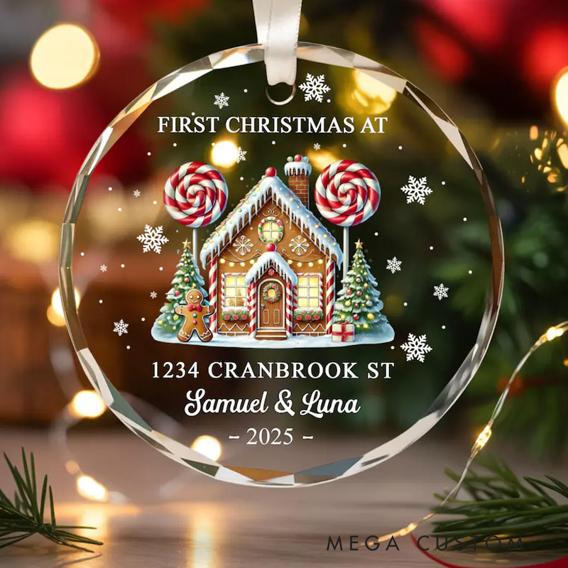 Personalized First Christmas In Our New Home Ornament New House Christmas Ornament Christmas Gift New Home Favors Glass Ornament