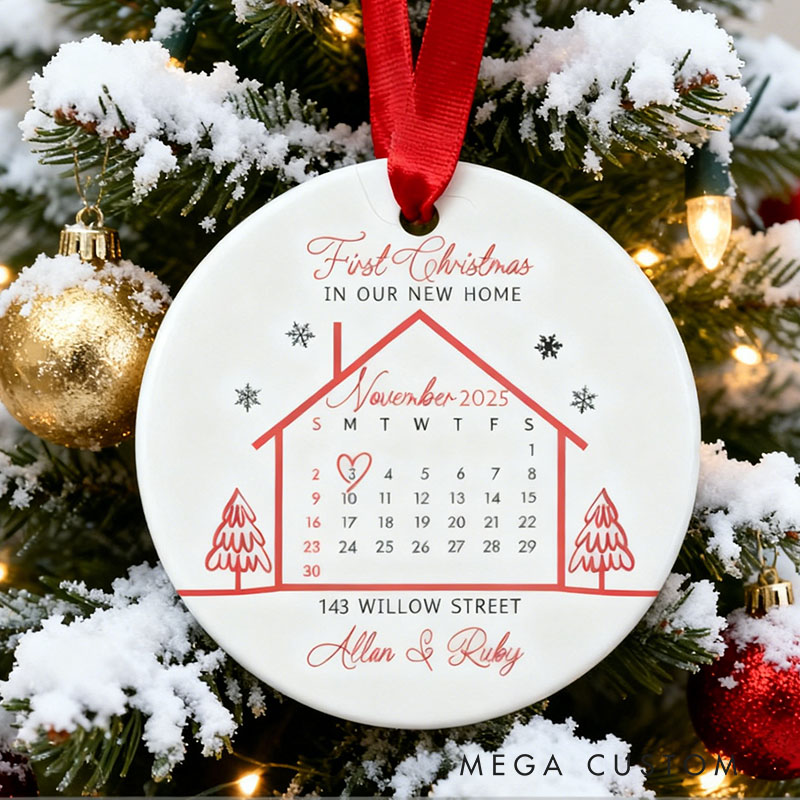 Personalized First Christmas Ornament Custom New Home Design Perfect Holiday Decoration Or Gift For Homeowners