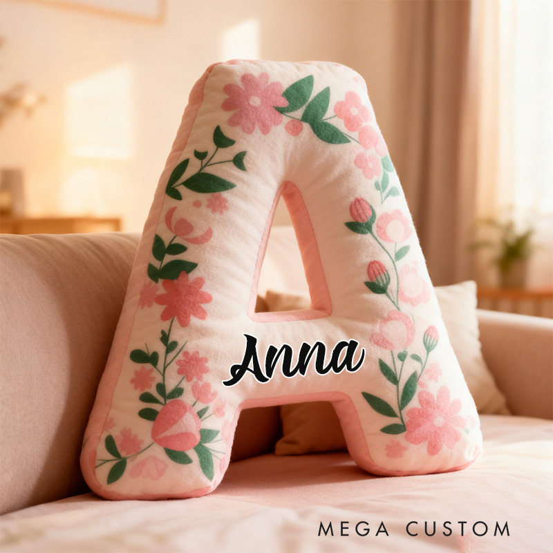 Personalized Letter Pillow Custom Floral Pattern Design Home Decor Perfect Gift For Bedrooms Or Special Occasions Housewarming Gifts