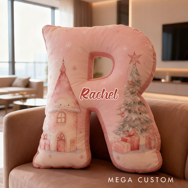 Personalized Letter Pillow Custom Christmas Fairy Tale Design Soft Home Decor Perfect Gift For Kids Or Holiday Celebrations Housewarming Gifts