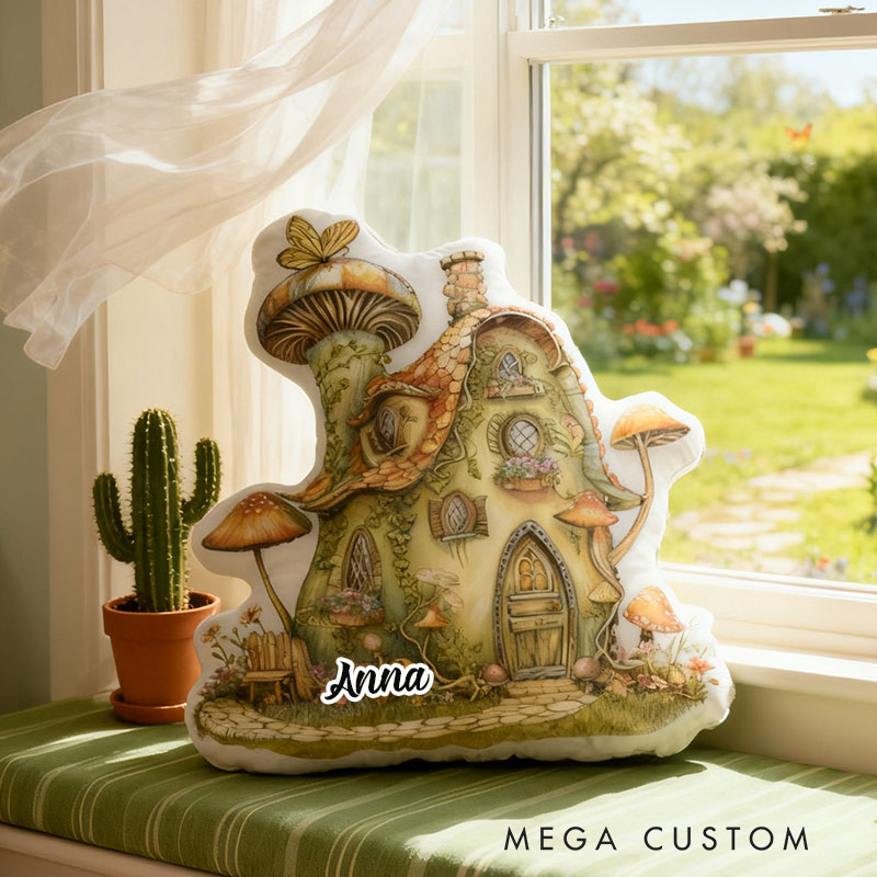 Personalized Fairy Tale Mushroom House Pillow Home Decor Perfect Gift For Kids Bedrooms Playrooms Or Living Spaces Graphic 3D Print