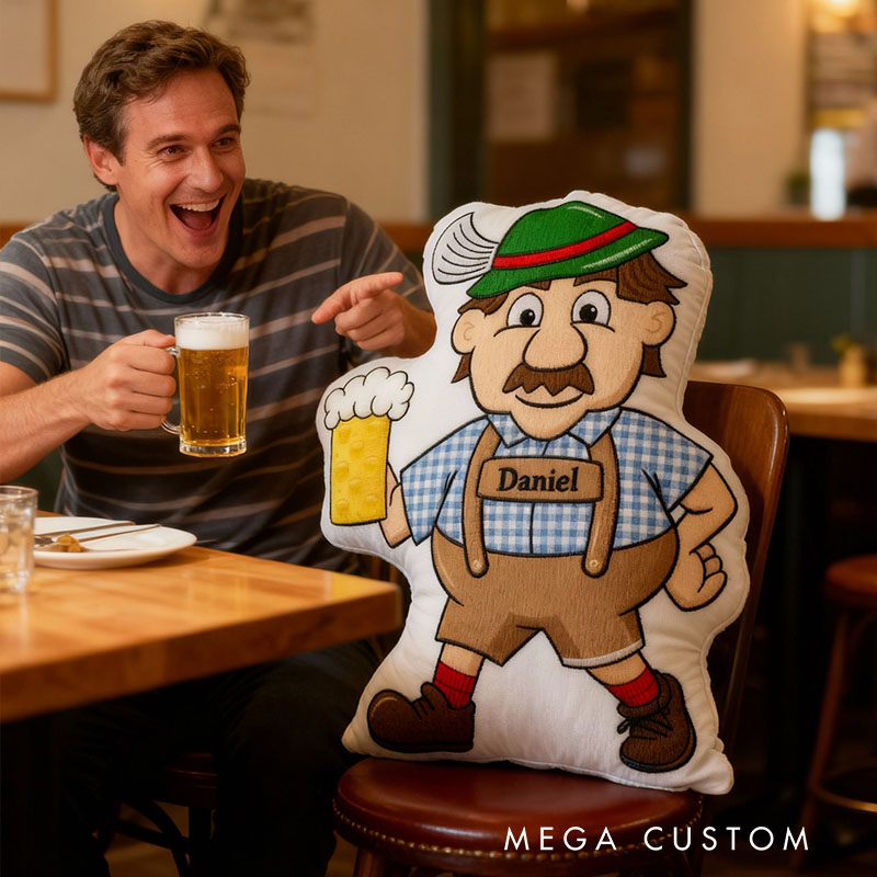 Personalized Beer Belly Men's Funny Fabric Pillow Birthday Gift for Him Graphic 3D Print
