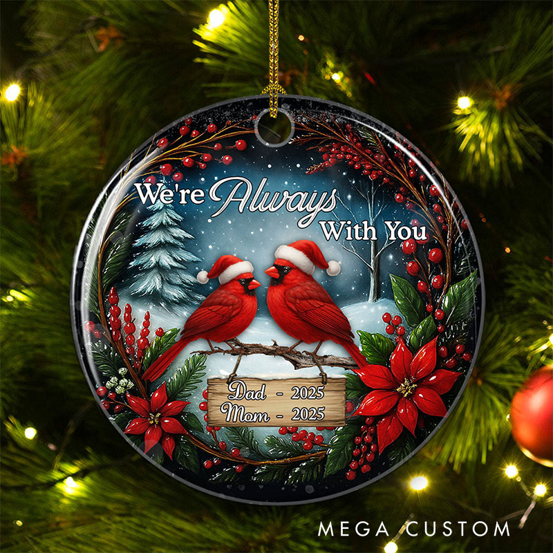 Personalized Memorial Ornament Im Always Near Christmas Ornament Ceramic Sympathy Gift for Loss of Loved Ones