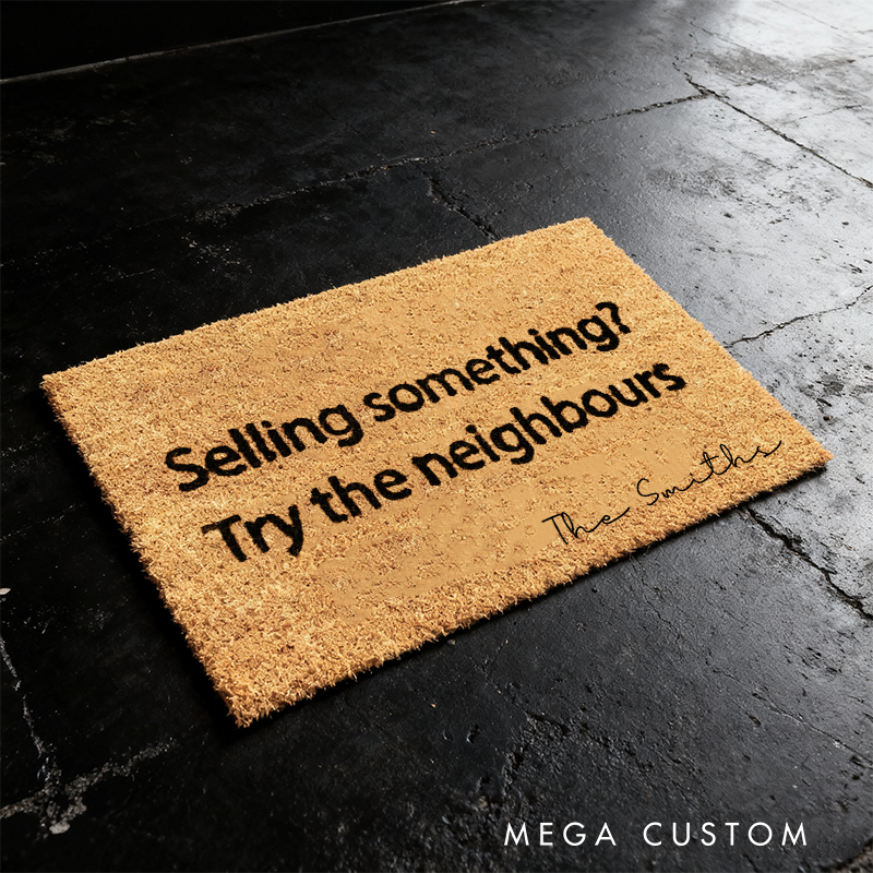 Personalized Funny Words Doormat with Custom Family Name Gift
