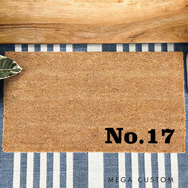 Personalized House Number Doormat Minimalist Design Durable Coir Rug Decorative Accent For Entryways Housewarming New Home Or Holiday Gifts