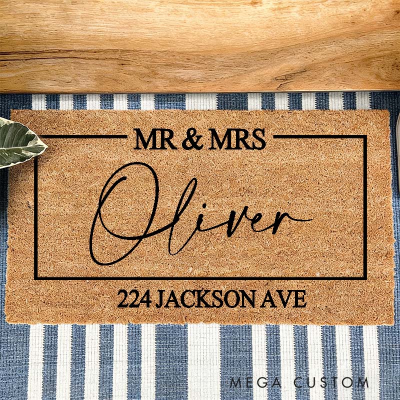Personalized Doormat Mr And Mrs Gifts Mr And Mrs Personalized Doormat Family Surname Custom Mat Customized Welcome Doormat New Mat Gift