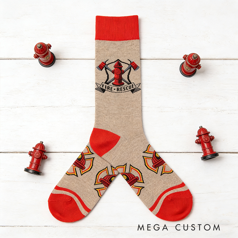 Personalized Firefighter Themed Socks Unique and Thoughtful Gift for Firefighters and First Responders