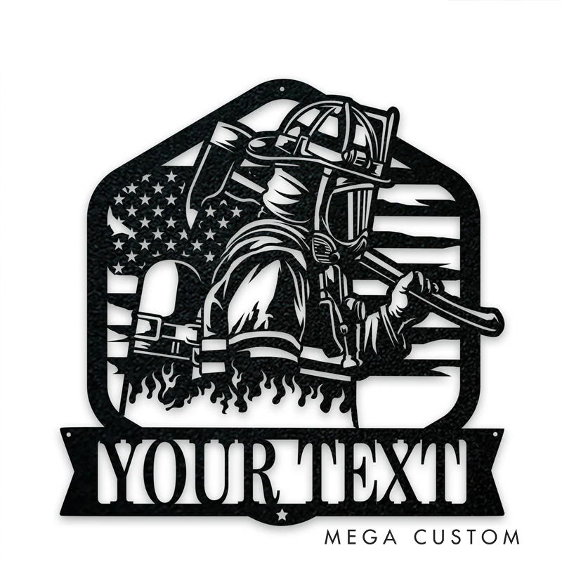 Personalized Firefighter Metal Wall Art with Custom Name Unique Gift for Firefighters Families