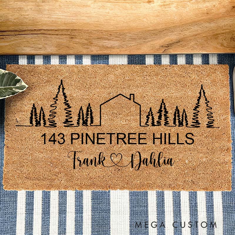 Personalized Doormat Name Custom Welcome Mat Durable Coir Rug for Entryway Decor Wedding Gift Housewarming Gifts New Home Gift for Couple