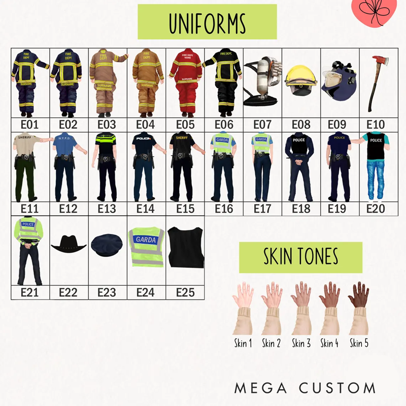 Personalized Firefighter and Nurse Wall Art Romantic Valentine's Day Gift