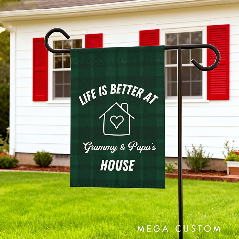 Personalized Garden Flag Grandparent Gift Garden Flag for Grandparents with Custom Names Custom Outdoor Yard Sign Life Is Better at House Design
