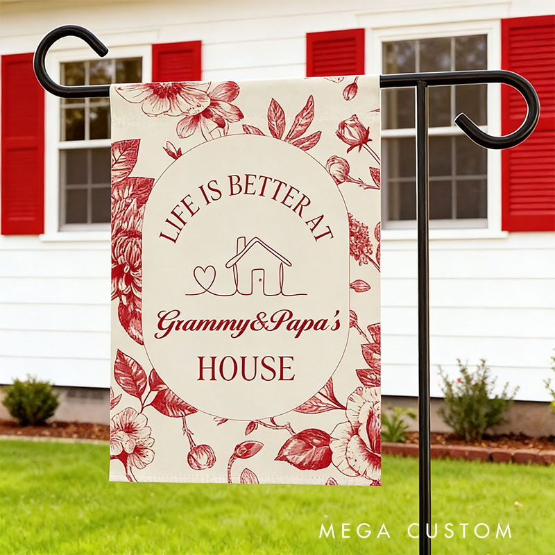 Personalized Garden Flag Custom Life Is Better at House Design Decorative Outdoor Yard Sign for Grandparents Home Gift for Garden Lawn Home Decor