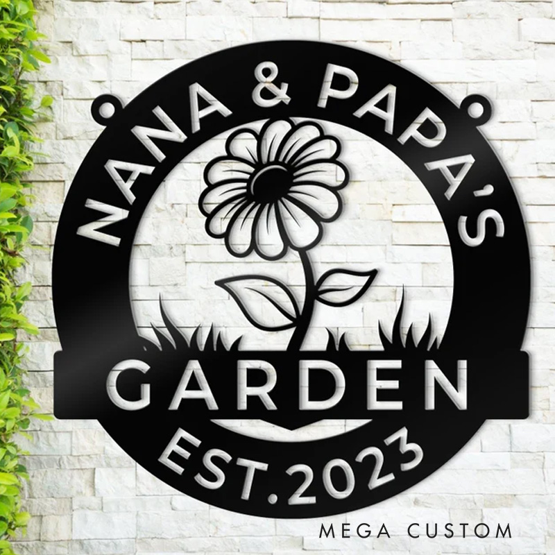 Personalized Garden Metal Sign Nana & Papa's Personalized Decor