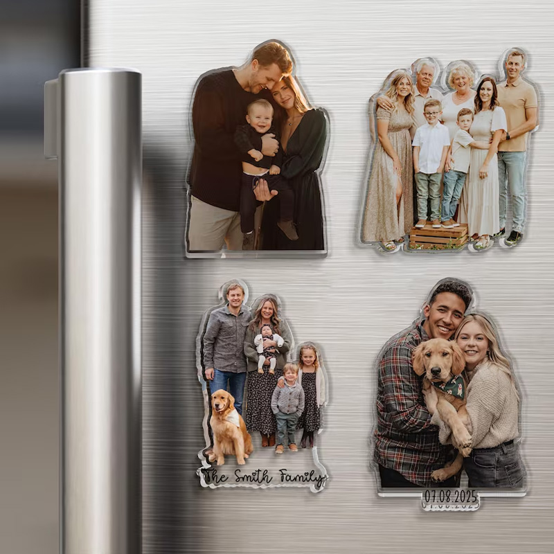 Personalized Family Photo Stickers Custom Magnetic Picture Decals for Refrigerator Home Decor Unique Gift for Anniversary Birthday or Special Occasion
