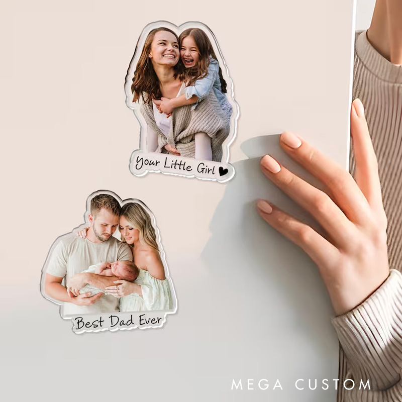 Personalized Custom Family Photo Acrylic Magnet Family Photo Keepsake Gift Picture Fridge Magnet New Family Keepsake Gifts