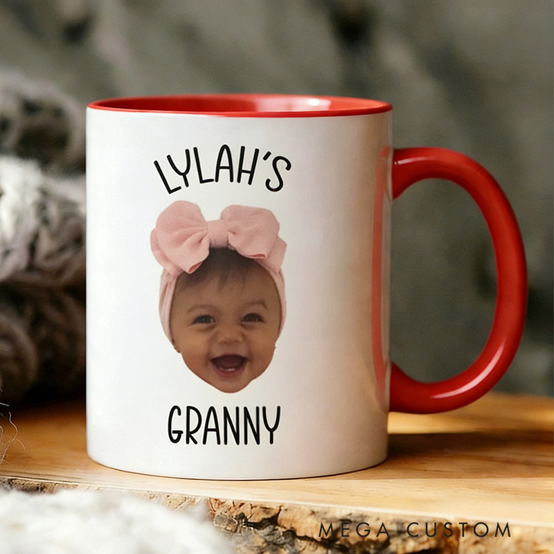 Personalized Baby Face Photo Mug For Grandpa Baby Face Coffee Mug Grandma Mug Gift Custom Face Mug For Fathers Day
