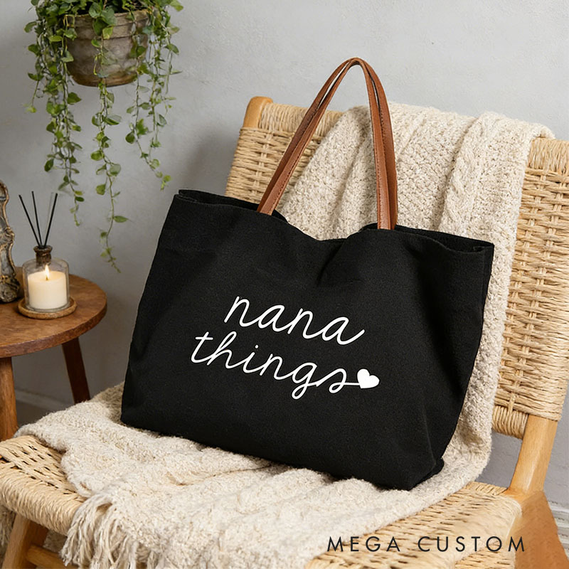 Personalized Nana Things Tote Bag Grandma Gift Mothers Day Gift for Grandma Grandma Gift