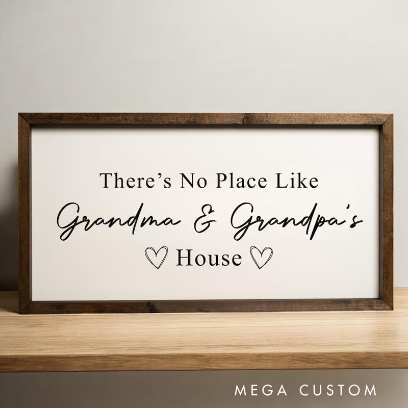Personalized There's No Place Like Grandma & Grandpa's House Grandparents Sign Grandparents Gift Grandma and Grandpa Sign Gift For Grandma