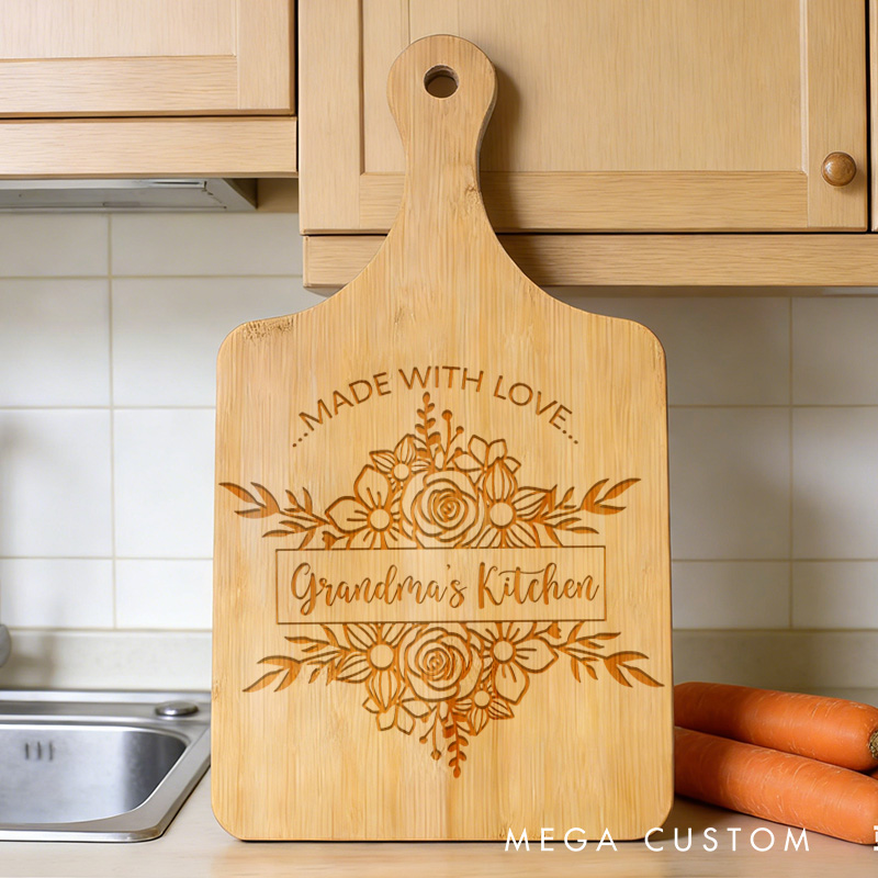 Personalized Grandma's Kitchen Cutting Board Custom Engraved Cutting Board for Grandma Gifts Home Decor Cooking Anniversary Birthday
