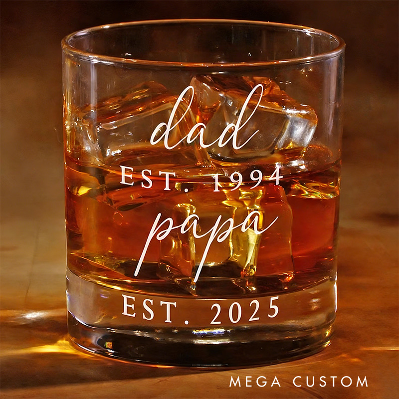Personalized Grandpa Whiskey Glass Gift New Grandpas Custom Name Future Papa Pregnancy Announcement First Time Nonno Paps Gifts
