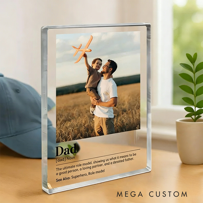 Personalized Picture Frame Acrylic Photo Block Custom Photo Gift Dad Acrylic Block Dad Photo Gift Father's Day Gift Gift for Dad