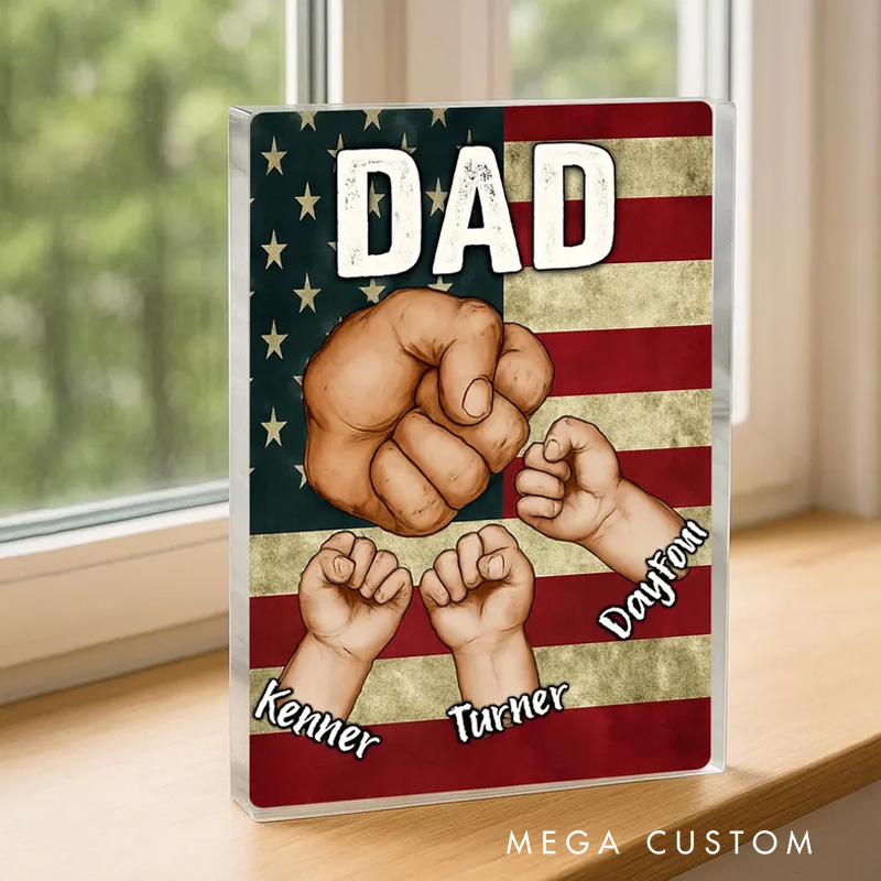 Personalized Figure Pack Packaging Acrylic Personalized Acrylic Block Plaque Father Day Gift for Dad Gift for Father Papa Gift Dad And Kid Gift