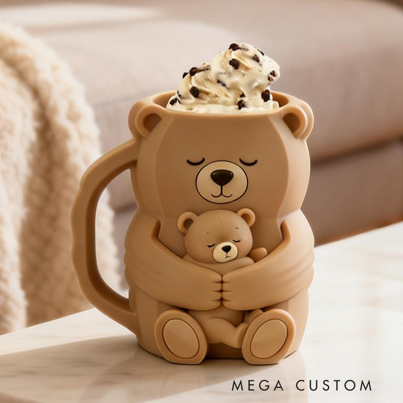 Personalized Bear Ice Cream Pint Holder Cute Custom Freezer Accessory for Kids and Adults Unique Gift for Birthday Fun Kitchen Decor Animal Design
