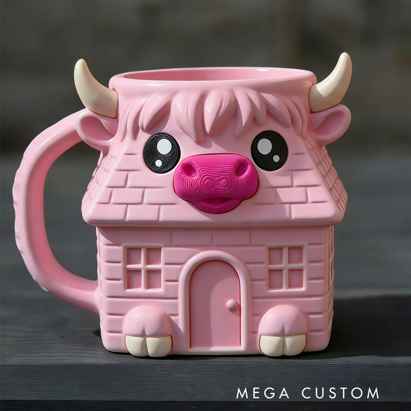 Personalized Highland Cow Ice Cream Holder Personalized Funny Kitchen Decor Cute Animal Gift