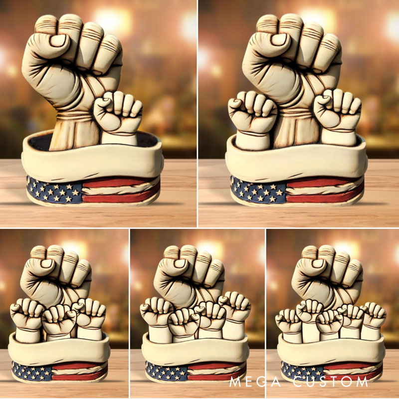 Personalized Dad And Kids Fists Acrylic Plaque ustom Name Design Unique Father's Day Gift for Dad Birthday Home Decor with Family Keepsake