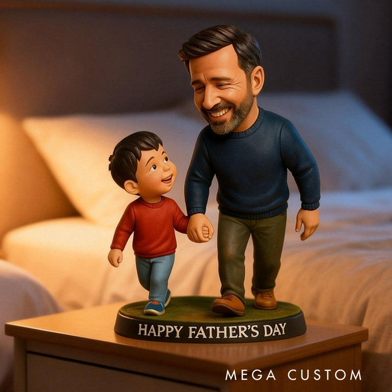 Personalized Father And Son Walking Together Portrait Plaque Father's Day Gift for Dad