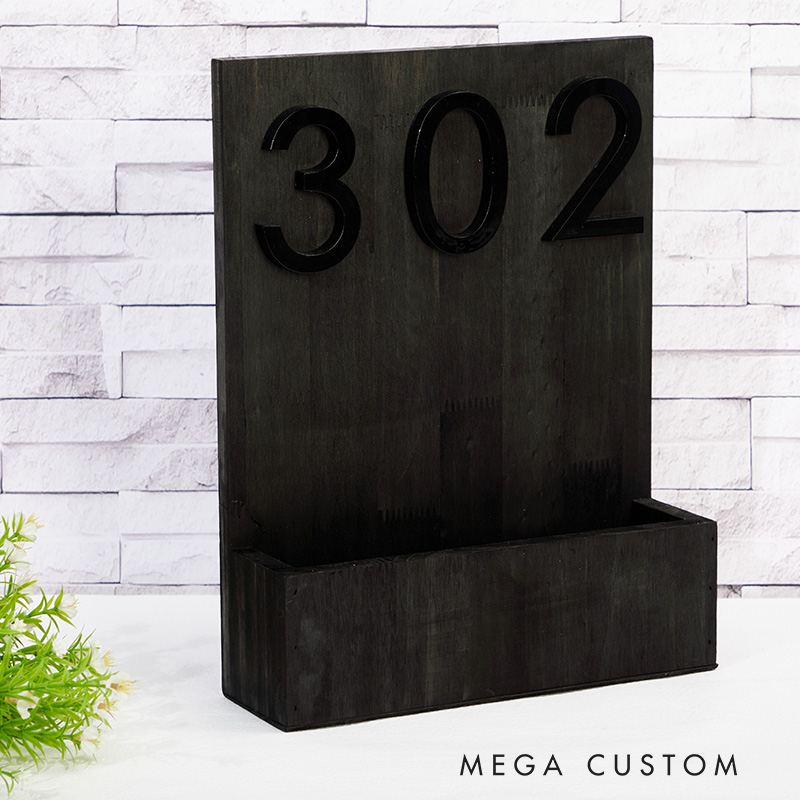 Personified Front Wooden Door Numbering Flower Holder Wall Ornament Home Gift Door Name Holder Wooden Door Sign