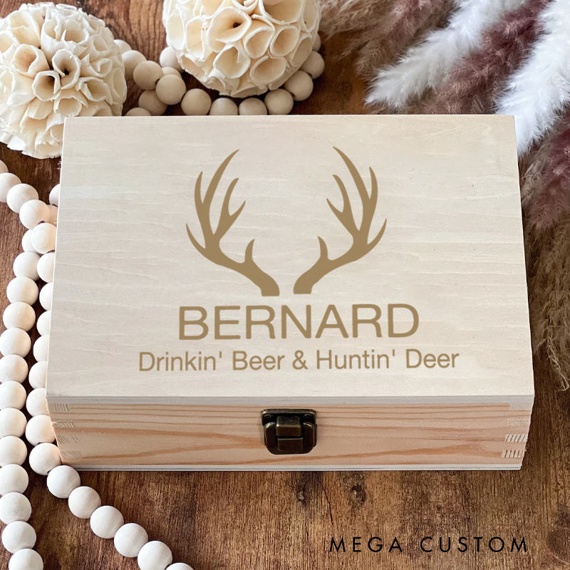 Personalized Hunter Collection Box Engraved Wooden Memory Box Keepsake Box Hunting Gift for Husband Boyfriend
