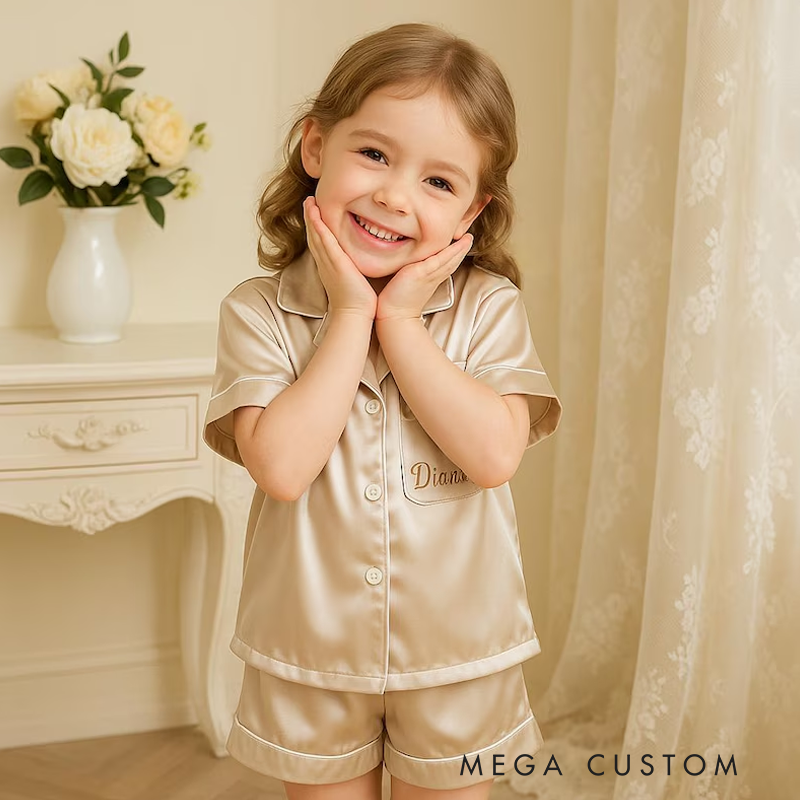 Personalized Girl Pajamas Set Child Pajamas Birthday Party Gifts Cake Smashing & First Birthday Gift