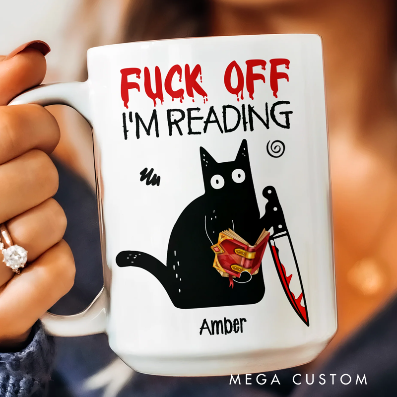 Personalized F*Ck Off I'M Reading Mug Funny CUP humor Gifts For  geek Nerd