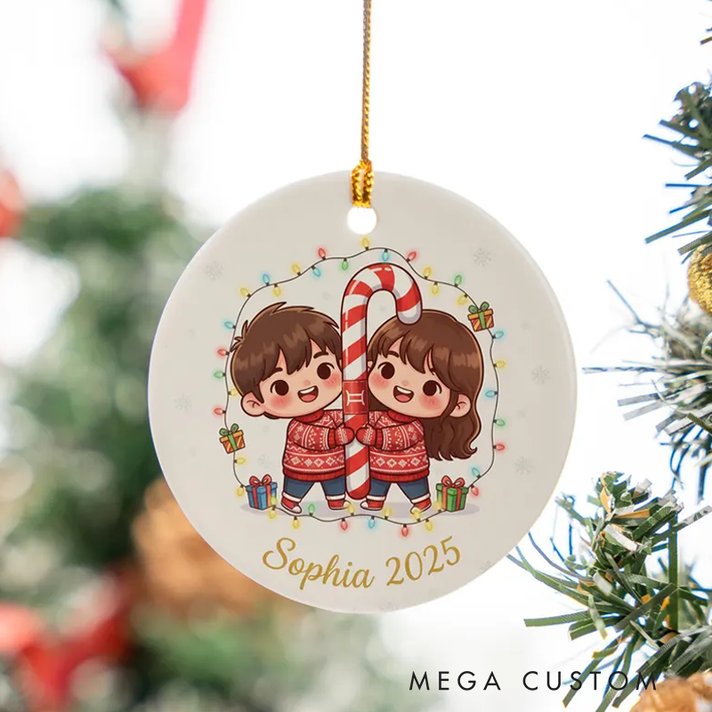 Personalized Gemini Christmas Ornament Ceramic Zodiac Twins Christmas Decoration Astrology Holiday Keepsake With Name Birthday Gift