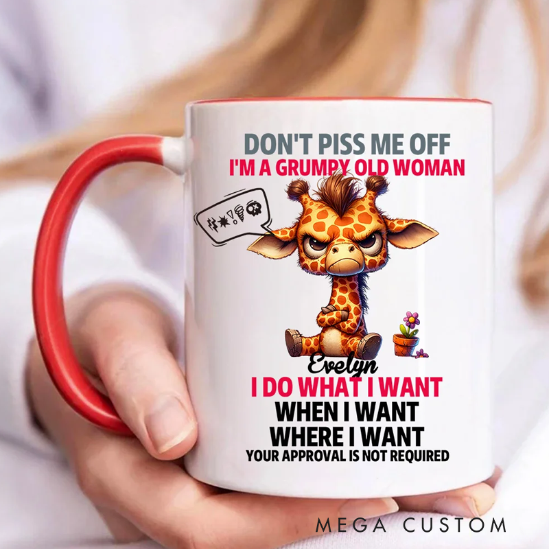 Personalised Don't Piss Me Off Coffee Cartoon Animal Mug with Name Birthday Gift 