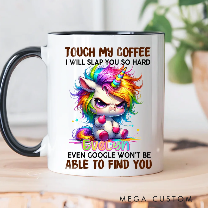 Personalised Funny Grumpy Cartoon Animal 11oz Mug with Name Back to School Birthday Gift